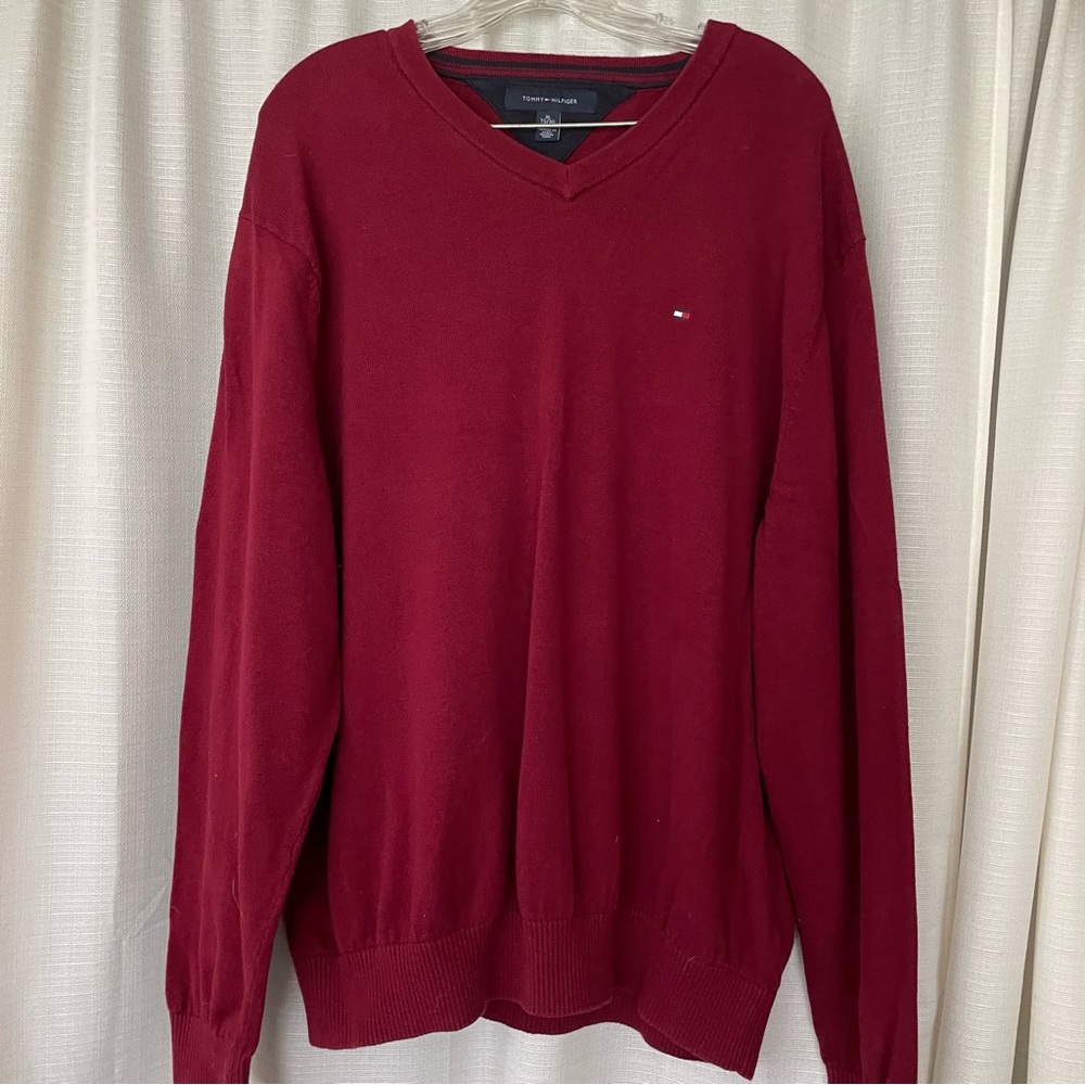 Tommy Hilfiger sweater Burgundy vibrant color